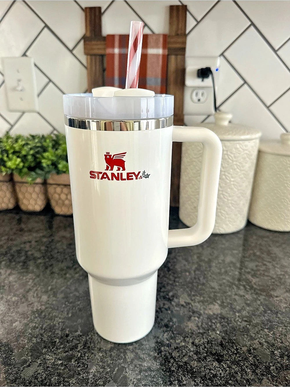 Stanley Adventure Quencher H2.0 FlowState Tumbler Holiday Red Logo White 40 oz